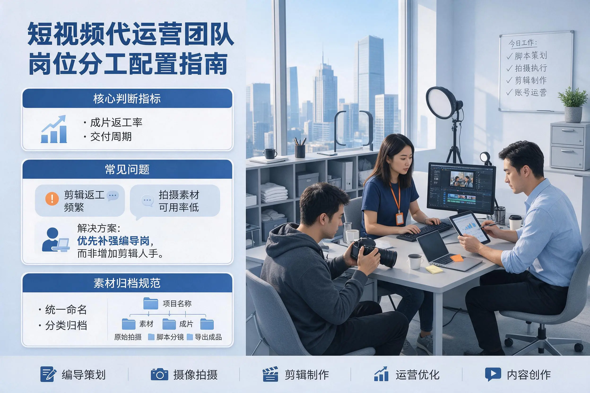 短视频代运营团队如何配置?庆阳企业岗位分工科普说明