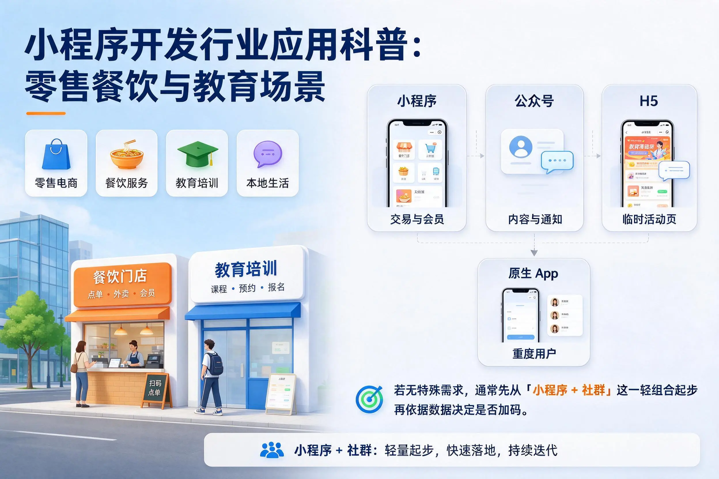 庆阳小程序开发行业应用科普:零售餐饮与教育场景