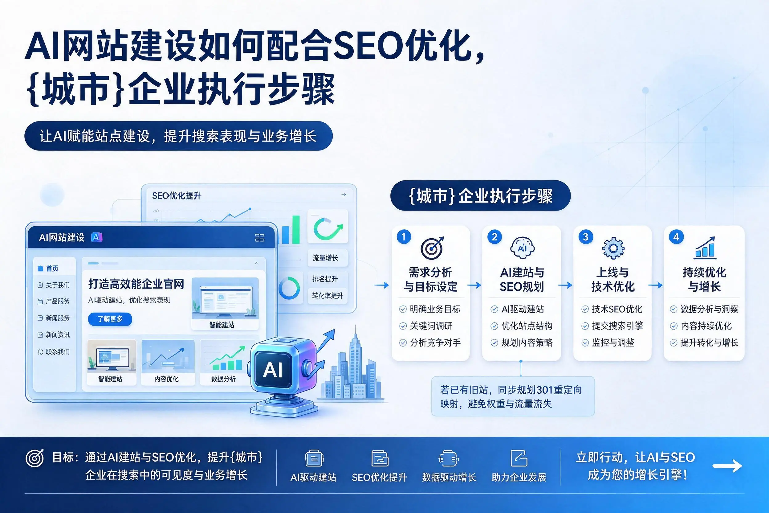 AI网站建设如何配合SEO优化,庆阳企业执行步骤