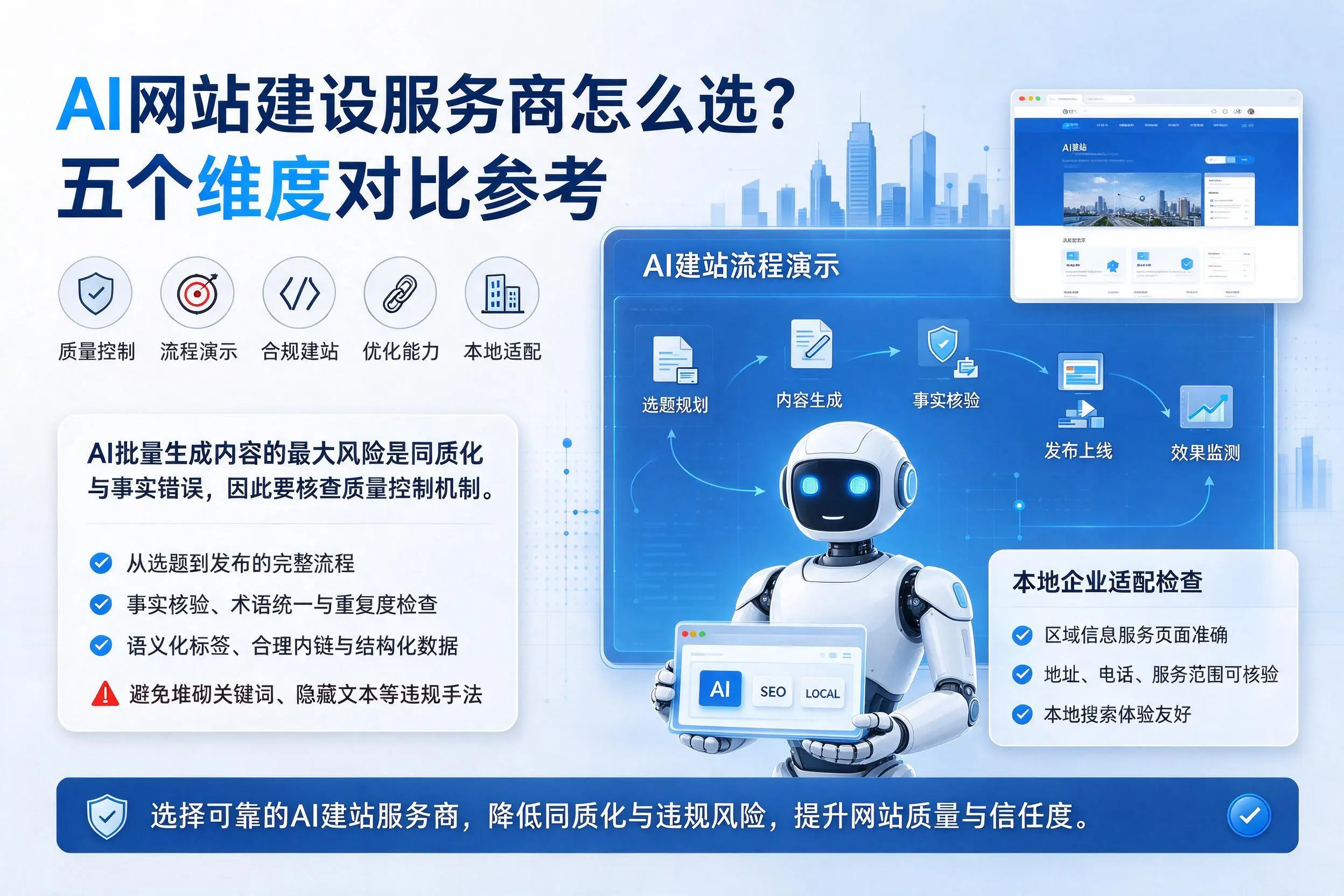 庆阳AI网站建设服务商怎么选？五个维度对比参考