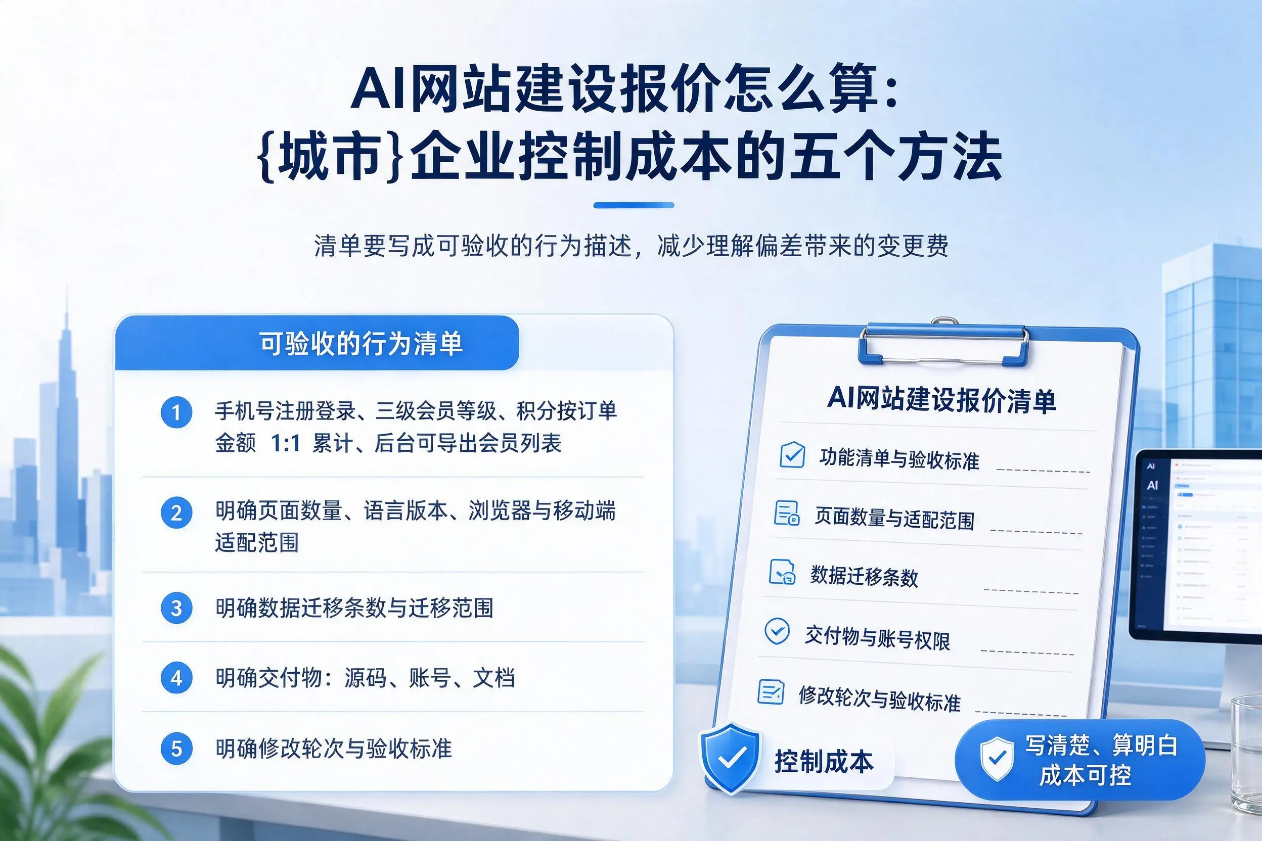 AI网站建设报价怎么算:庆阳企业控制成本的五个方法
